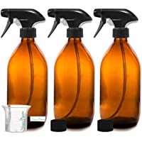 Nomara Organics sin BPA Vaporizador en Botella de Cristal Ámbar 3 x 500 mL. Con Gatillo - Recargable - Baño - Belleza…
